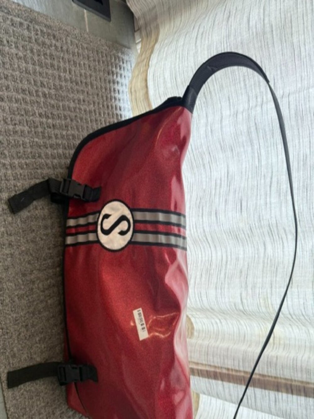 Vintage Chrome x Schwinn Red Glitter Messenger Bag USA Bike Courier Rare